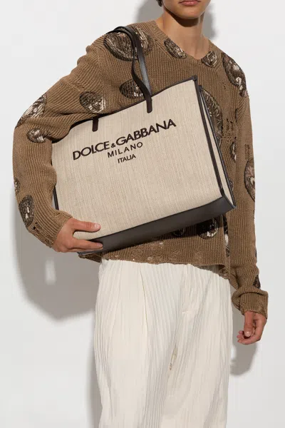 Dolce & Gabbana Shopper Bag In Beige