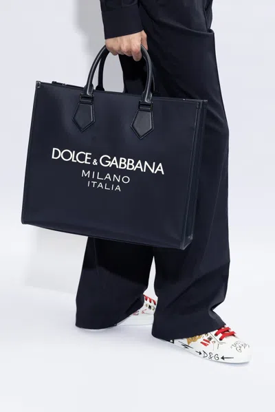 Dolce & Gabbana Shopper Bag In Navy Blue