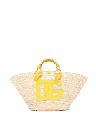 Dolce & Gabbana Medium Kendra Dg Tote Bag In Beige