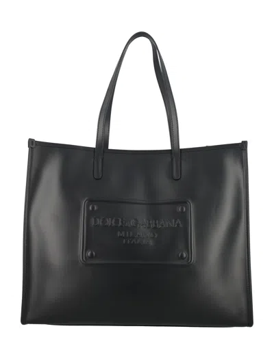 DOLCE & GABBANA SHOPPER WITH EMBOSSED LOGO