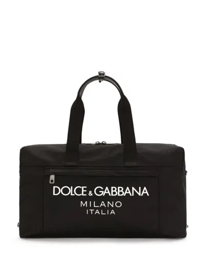 Dolce & Gabbana Nylon Holdall Bags In Black