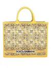 Dolce & Gabbana Printed Canvas Tote In Yellow