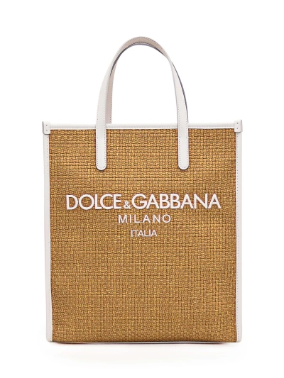 Dolce & Gabbana Shopping Bag In Miele/latte