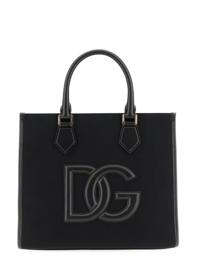 Dolce & Gabbana Shopping Bag With Logo In Black