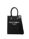 Dolce & Gabbana Leather Bag With Logo On The Front In Black