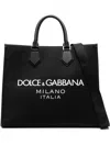 Dolce & Gabbana Large Coated Logo Tote Bag In Black