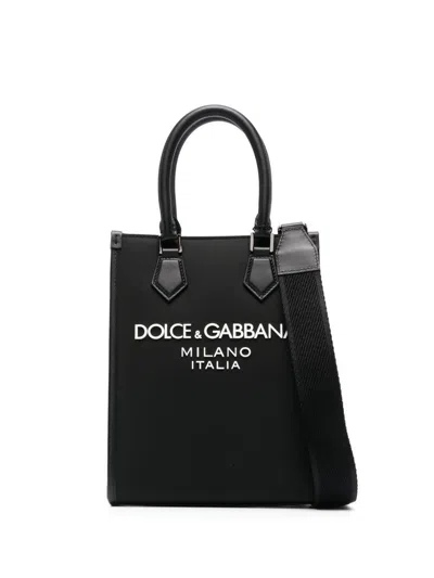 Dolce & Gabbana Nylon Shopping + Vit.liscio In Black