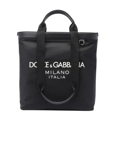 Dolce & Gabbana Shopping Logo-print Tote Bag In Black
