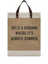 Dolce & Gabbana Shopping Logo-print Tote Bag In Neutrals