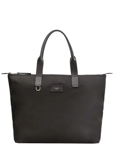 Dolce & Gabbana Shopping Nylon And Smooth Calfskin In Black