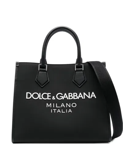 Dolce & Gabbana Shopping Nylon+vit.smooth Bags In Black