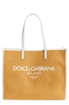 DOLCE & GABBANA SHOPPING RAFFIA TOTE