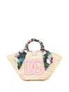Dolce & Gabbana Shopping Stampa Peonie In Beige