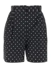 Dolce & Gabbana Polka Dot Print Drill Shorts In Black