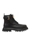 Dolce & Gabbana Dg Plaque Combat Boots In Black
