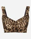 Dolce & Gabbana Leopard-print Bustier Top In Multicolor
