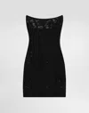 Dolce & Gabbana Short Cordonetto Lace Corset Dress In Black