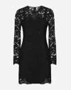 Dolce & Gabbana Short Cordonetto Lace Dress In Black