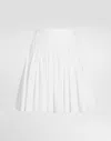 Dolce & Gabbana Pleated Cotton Poplin Miniskirt In White