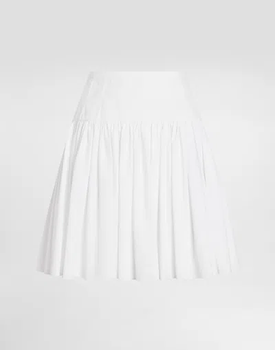 Dolce & Gabbana Short Cotton Circle Skirt In White