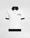 Dolce & Gabbana Logo-embroidered Cotton Polo Top In White