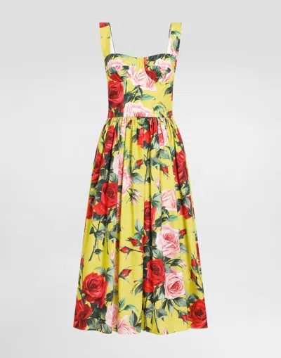 Dolce & Gabbana Short Cotton Sundress With Gardenia Print