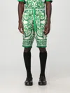 Dolce & Gabbana Maiolica Print Silk Bermuda In Grün