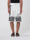 Dolce & Gabbana Majolica-print Knee Length Bermuda Shorts With Side And Back Pockets In White