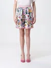 Dolce & Gabbana Elastic Waistband Floral Bermuda Shorts With Drawstring In Multicolor