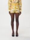 Dolce & Gabbana Yellow And White Short With Majolica Print In Cotton Woman In Gelb