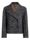 Dolce & Gabbana Short Double-breasted Checked Coat Dolce E Gabbana In Black