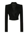 Dolce & Gabbana Short Double-breasted Wool Gabardine Tuxedo Jacket In Black