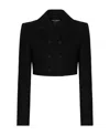 Dolce & Gabbana Short Double-breasted Suit Jacket In Black