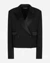 Dolce & Gabbana Double-breasted Gabardine Blazer - Women's - Silk/virgin Wool/polyester In Black