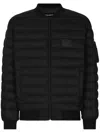 Dolce & Gabbana Padded Band Collar Quilted Jacket In Black
