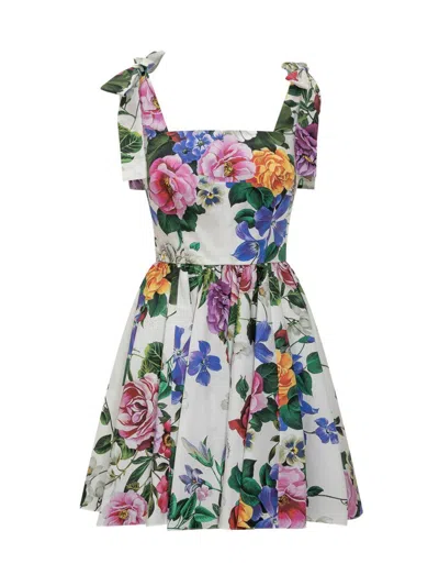 Dolce & Gabbana Flower Print Dress Bow Straps