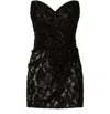 Dolce & Gabbana Sequin-embellished Strapless Dress In Black