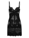 Dolce & Gabbana Lace Mini Dress Adjustable Thin Straps In Black