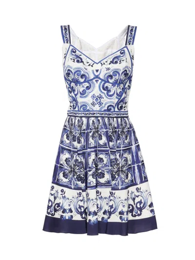 Dolce & Gabbana Majolica-print Bustier Minidress In Multi