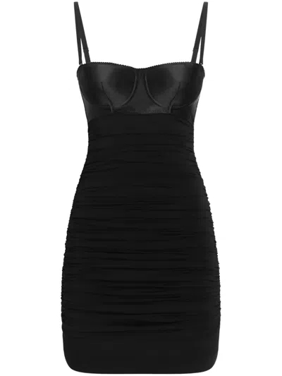 Dolce & Gabbana Short Dress With Ruffles In Black