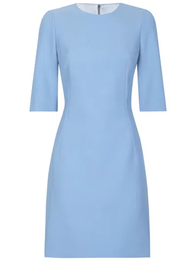 Dolce & Gabbana Chic Short Sleeve Mini Dress For Women In Blue