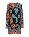 Dolce & Gabbana Floral Embroidered Lace Shift Mini Dress In Black