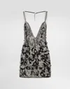 Dolce & Gabbana Short Embroidered Tulle Dress In Black