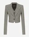 Dolce & Gabbana Check Pattern Cropped Jacket In Multicolor
