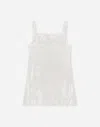 Dolce & Gabbana Short Interlock Dress With Fusible Rhinestones In Multicolor
