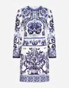 Dolce & Gabbana Majolica Print Viscose Dress In Multicolor