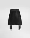 Dolce & Gabbana Short Marquisette Corset Skirt With Garters In Black
