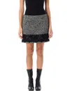 Dolce & Gabbana Short Micro-tweed Skirt With Lace Insert