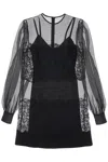 Dolce & Gabbana Organza Lace Mini Dress In Black