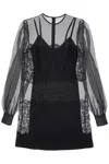 Dolce & Gabbana Organza Lace Mini Dress In Black